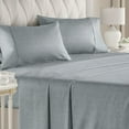 thumbnail image 1 of CGK Linens 4-Piece Ultra Soft & Comfy Hotel Luxury Sheet Set - Full Size Cooling Bed Sheet Fits 8"-16" Mattresses, Heathered Blue, 1 of 7