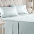 thumbnail image 1 of CGK Linens 4-Piece Ultra Soft & Comfy Hotel Luxury Sheet Set - King Size Cooling Bed Sheet Fits 8"-16" Mattresses, Ice Blue, 1 of 7