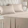 thumbnail image 1 of CGK Linens 4-Piece Ultra Soft & Comfy Hotel Luxury Sheet Set - King Size Cooling Bed Sheet Fits 8"-16" Mattresses, Wheat, 1 of 7