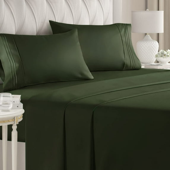 CGK Linens 4-Piece Ultra Soft & Comfy Hotel Luxury Sheet Set - Queen Size Cooling Bed Sheet Fits 8"-16" Mattresses, Emerald Green