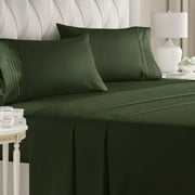 CGK Linens 4-Piece Ultra Soft & Comfy Hotel Luxury Sheet Set - Queen Size Cooling Bed Sheet Fits 8-16 Mattresses, Emerald Green