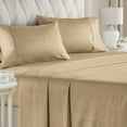 thumbnail image 1 of CGK Linens 4-Piece Ultra Soft & Comfy Hotel Luxury Sheet Set - Queen Size Cooling Bed Sheet Fits 8"-16" Mattresses, Heathered Tan, 1 of 7