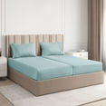 thumbnail image 1 of CGK Linens 5-Piece Ultra Soft & Comfy Hotel Luxury Sheet Set - Split King Size Cooling Bed Sheet Fits 8"-16" Mattresses, Light Blue, 1 of 7