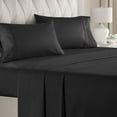 thumbnail image 1 of CGK Linens 4-Piece Breathable and Cooling Sheet Set With Extra Matching Pillowcases - Twin Size Bed Sheets Fits 8"-16" Mattresses, Black, 1 of 7