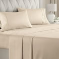 thumbnail image 1 of CGK Linens 4-Piece Breathable and Cooling Sheet Set With Extra Matching Pillowcases - Twin XL Size Bed Sheets Fits 8"-16" Mattresses, Cream, 1 of 7