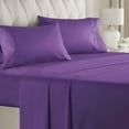thumbnail image 1 of CGK Linens 4-Piece Breathable and Cooling Sheet Set With Extra Matching Pillowcases - Twin Size Bed Sheets Fits 8"-16" Mattresses, Purple, 1 of 7