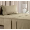 thumbnail image 1 of CGK Linens 3-Piece 400 Thread Count Cotton Sheet Set - Twin Size 100% Cotton Sateen Bed Sheets Fits 18"-24" Mattresses, Beige, 1 of 6
