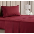 thumbnail image 1 of CGK Linens 3-Piece 400 Thread Count Cotton Sheet Set - Twin Size 100% Cotton Sateen Bed Sheets Fits 18"-24" Mattresses, Burgundy, 1 of 7