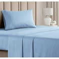 thumbnail image 1 of CGK Linens 3-Piece 400 Thread Count Cotton Sheet Set - Twin Size 100% Cotton Sateen Bed Sheets Fits 18"-24" Mattresses, Light Blue, 1 of 7