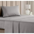 thumbnail image 1 of CGK Linens 3-Piece 400 Thread Count Cotton Sheet Set - Twin Size 100% Cotton Sateen Bed Sheets Fits 18"-24" Mattresses, Light Grey, 1 of 7