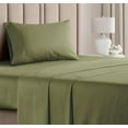 thumbnail image 1 of CGK Linens 3-Piece 400 Thread Count Cotton Sheet Set - Twin Size 100% Cotton Sateen Bed Sheets Fits 18"-24" Mattresses, Sage Green, 1 of 7