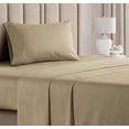 thumbnail image 1 of CGK Linens 3-Piece 400 Thread Count Cotton Sheet Set - Twin XL Size 100% Cotton Sateen Bed Sheets Fits 18"-24" Mattresses, Beige, 1 of 7