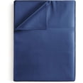 thumbnail image 1 of CGK Linens 400 Thread Count Single Flat Sheet Only - Queen Size Soft 100% Cotton Sateen Top Sheet, Navy Blue, 1 of 6