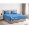 thumbnail image 1 of CGK Linens 5-Piece Extra Deep Pocket Sheet Set - Split King Size Breathable & Cooling Bed Sheets Fits 18"-24" Mattresses, Denim Blue, 1 of 7