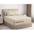thumbnail image 1 of CGK Linens 6-Piece Extra Deep Pocket Sheet Set With Extra Matching Pillowcases - California King Size Bed Sheets Fits 18"-24" Mattresses, Cream, 1 of 7
