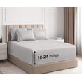 thumbnail image 1 of CGK Linens 6-Piece Extra Deep Pocket Sheet Set With Extra Matching Pillowcases - California King Size Bed Sheets Fits 18"-24" Mattresses, Light Gray, 1 of 7