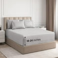 thumbnail image 1 of CGK Linens 6-Piece Extra Deep Pocket Sheet Set With Extra Matching Pillowcases - King Size Bed Sheets Fits 18"-24" Mattresses, Light Gray, 1 of 7