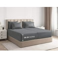 thumbnail image 1 of CGK Linens 7-Piece Extra Deep Pocket Sheet Set With Extra Matching Pillowcases - Split King Size Bed Sheets Fits 18"-24" Mattresses, Dark Gray, 1 of 7