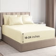 thumbnail image 1 of CGK Linens 6-Piece Extra Deep Pocket Sheet Set With Extra Matching Pillowcases - Queen Size Bed Sheets Fits 18"-24" Mattresses, Off White, 1 of 7
