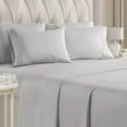 thumbnail image 1 of CGK Linens 6-Piece Breathable and Cooling Sheet Set With Extra Matching Pillowcases - King Size Bed Sheets Fits 8"-16" Mattresses, Light Gray, 1 of 7