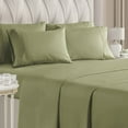 thumbnail image 1 of CGK Linens 6-Piece Breathable and Cooling Sheet Set With Extra Matching Pillowcases - King Size Bed Sheets Fits 8"-16" Mattresses, Sage Green, 1 of 7