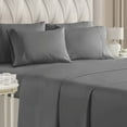 thumbnail image 1 of CGK Linens 6-Piece Breathable and Cooling Sheet Set With Extra Matching Pillowcases - Queen Size Bed Sheets Fits 8"-16" Mattresses, Gray, 1 of 7