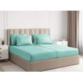 thumbnail image 1 of CGK Linens 7-Piece Breathable and Cooling Sheet Set With Extra Matching Pillowcases - Split King Size Bed Sheets Fits 8"-16" Mattresses, Spa Blue, 1 of 7