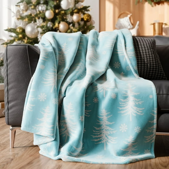 CGK Linens Christmas Fleece Throw Blanket – Soft Flannel, Lightweight, Cozy Warm Blanket for Couch, Bed & Chair