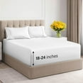 thumbnail image 1 of CGK Linens 4-Piece 400 Thread Count Extra Deep Pocket Cotton Sheet Set - Queen Size 100% Cotton Sateen Bed Sheets Fits 8"-16" Mattresses, White, 1 of 7