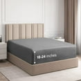 thumbnail image 1 of CGK Linens Extra Deep Pocket Single Fitted Sheet Only - Queen Size Wrinkle-Resistant & Comfy Bottom Sheet, Fits 18"-24" Mattresses, Dark Grey, 1 of 6