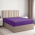 thumbnail image 1 of CGK Linens Hotel Luxury Single Fitted Sheet Only - Full Size Wrinkle-Resistant Bottom Sheet, Fits Mattress Up To 16", Purple, 1 of 7