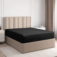 thumbnail image 1 of CGK Linens Hotel Luxury Single Fitted Sheet Only - Queen Size Wrinkle-Resistant Bottom Sheet, Fits Mattress Up To 16", Black, 1 of 7