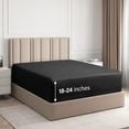 thumbnail image 1 of CGK Linens Extra Deep Pocket Single Fitted Sheet Only - King Size Wrinkle-Resistant & Comfy Bottom Sheet, Fits 18"-24" Mattresses, Black, 1 of 7