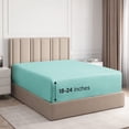 thumbnail image 1 of CGK Linens Extra Deep Pocket Single Fitted Sheet Only - King Size Wrinkle-Resistant & Comfy Bottom Sheet, Fits 18"-24" Mattresses, Spa Blue, 1 of 7