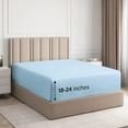 thumbnail image 1 of CGK Linens Extra Deep Pocket Single Fitted Sheet Only - Queen Size Wrinkle-Resistant & Comfy Bottom Sheet, Fits 18"-24" Mattresses, Light Blue, 1 of 7