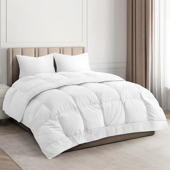 CGK Linens Premium Down Alternative Comforter - Queen Size All-Season Fluffy & Cozy Duvet Insert, White