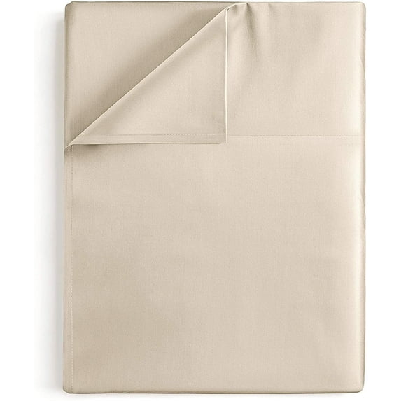 CGK Linens Hotel Luxury Single Flat Sheet Only - Twin Size Extra Soft, Comfy & Breathable Top Sheet, Cream