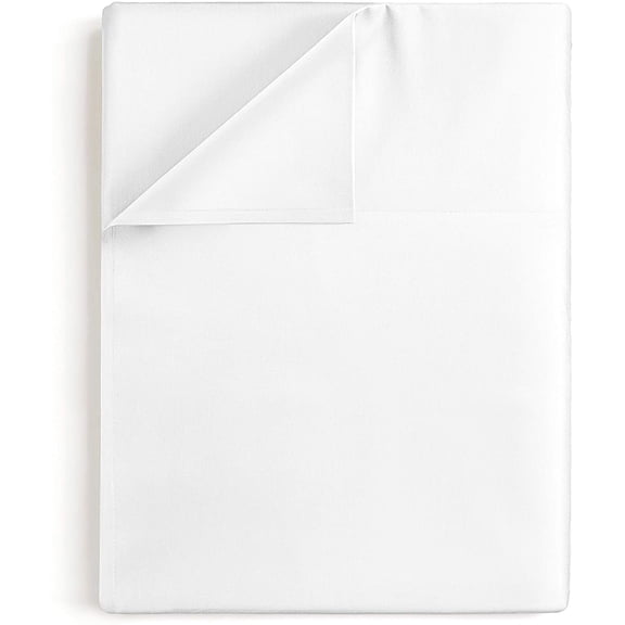 CGK Linens Hotel Luxury Single Flat Sheet Only - Twin Size Extra Soft, Comfy & Breathable Top Sheet, White