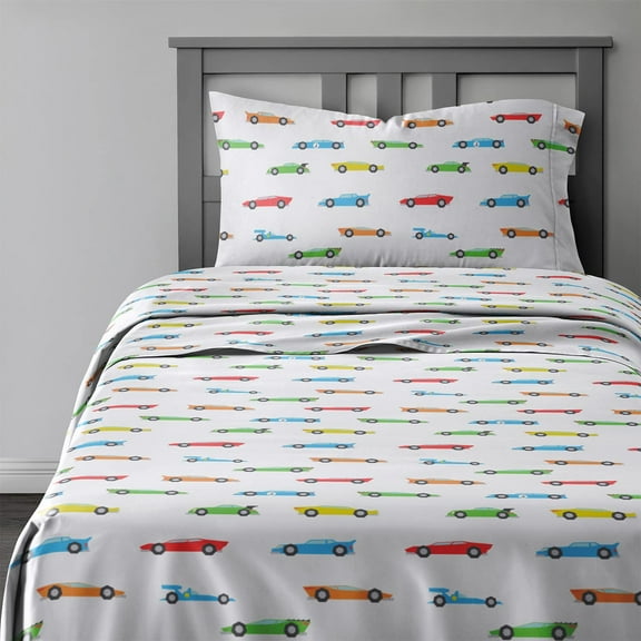 CGK Linens 3-Piece Cute & Cozy Kids Sheet Set - Twin Size Kids Bedding With Vibrant Designs For Boys, Girls, Teens, Toddler, Racecars
