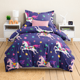 thumbnail image 1 of CGK Linens Kids Duvet Cover Set with Matching Pillowcases - Twin/Twin XL Size, Unicorn Purple, 1 of 5