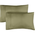 thumbnail image 1 of CGK Linens 100% Cotton 400 Thread Count Pillowcases Set of 2 - King Size Breathable & Soft Sateen Pillow Covers, Sage Green, 1 of 7