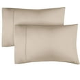 thumbnail image 1 of CGK Linens 100% Cotton 400 Thread Count Pillowcases Set of 2 - Queen / Standard Size Breathable & Soft Sateen Pillow Covers, Beige, 1 of 6