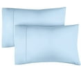 thumbnail image 1 of CGK Linens 100% Cotton 400 Thread Count Pillowcases Set of 2 - Queen / Standard Size Breathable & Soft Sateen Pillow Covers, Light Blue, 1 of 7