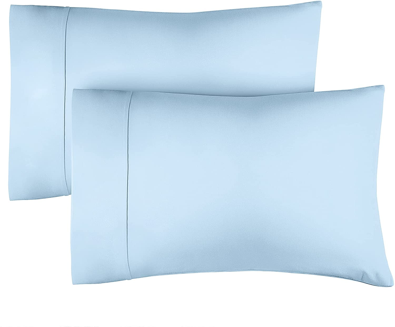 Light Blue Queen Size Cotton Pillowcase Set