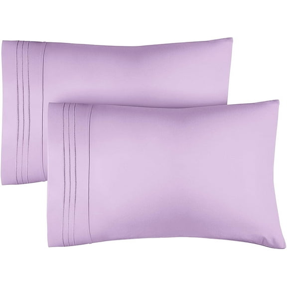 CGK Linens Ultra Soft & Comfy Pillowcases Set of 2 - King Size Hotel Quality Breathable 2-Piece Pillow Covers, Lavender
