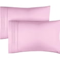 thumbnail image 1 of CGK Linens Ultra Soft & Comfy Pillowcases Set of 2 - King Size Hotel Quality Breathable 2-Piece Pillow Covers, Pink, 1 of 7