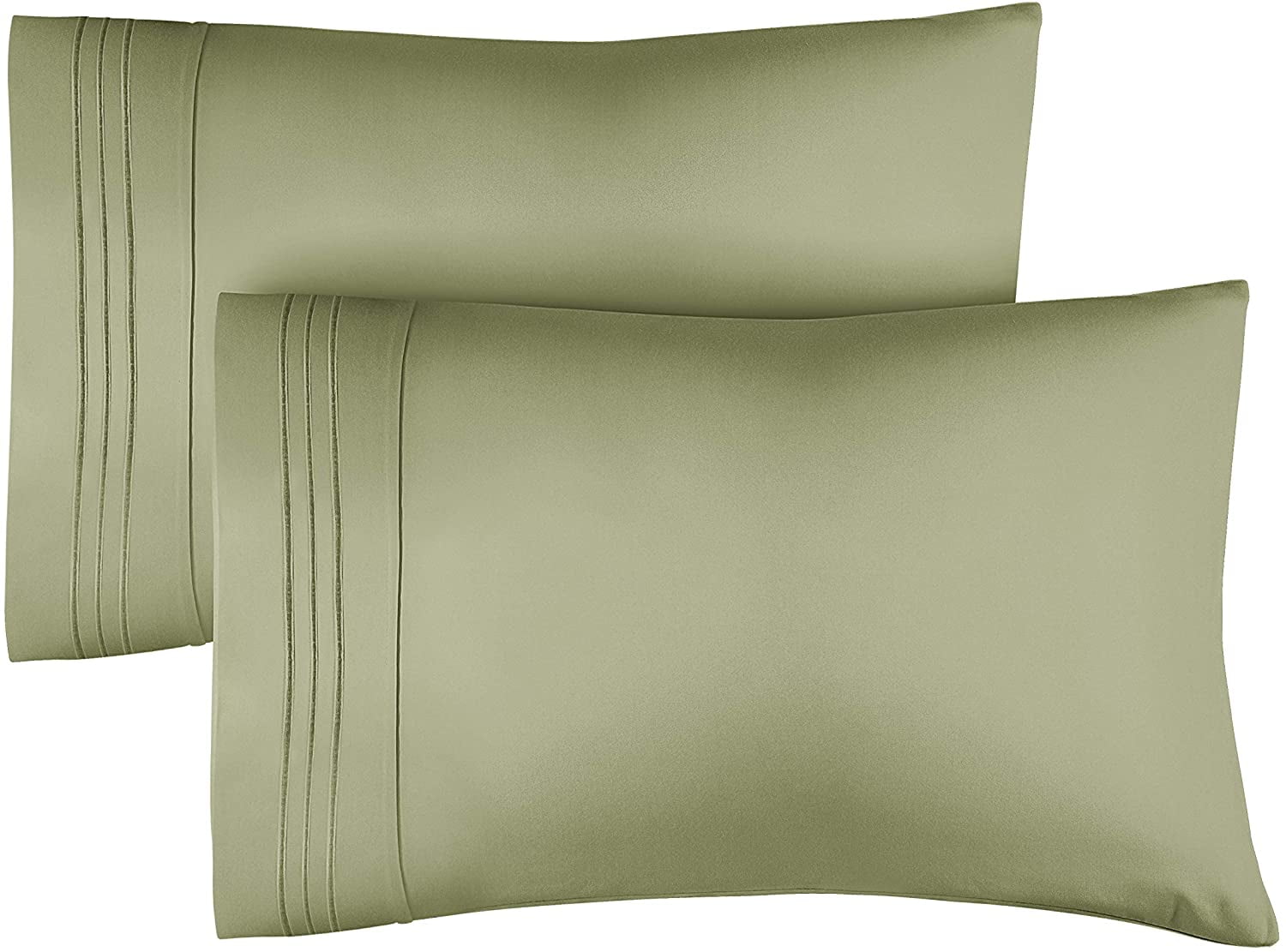 King Size Sage Green Hypoallergenic Microfiber Pillowcase Set
