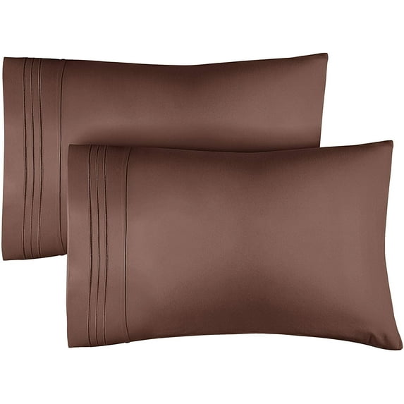 CGK Linens Ultra Soft & Comfy Pillowcases Set of 2 - Queen / Standard Size Hotel Quality Breathable 2-Piece Pillow Covers, Brown