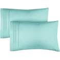 thumbnail image 1 of CGK Linens Ultra Soft & Comfy Pillowcases Set of 2 - Queen / Standard Size Hotel Quality Breathable 2-Piece Pillow Covers, Spa Blue, 1 of 7