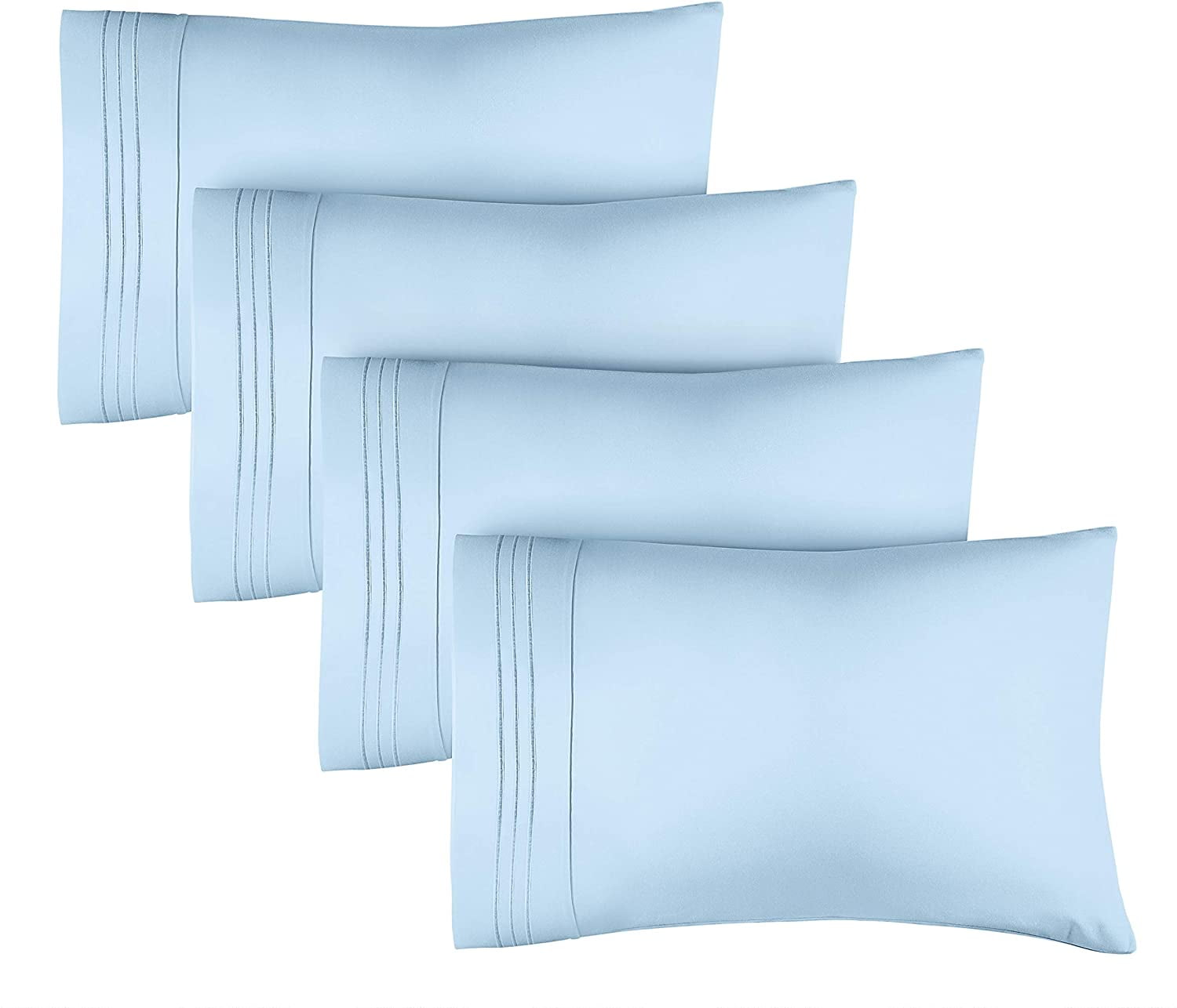 King Size Dark Gray Hypoallergenic Microfiber Pillowcase Set of 4